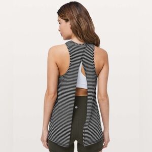 lululemon athletica Black and White Striped Tank Top